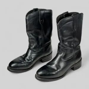 Biltrite Boots Mens Size 8D Leather Western Boots Black 950054 Made in USA