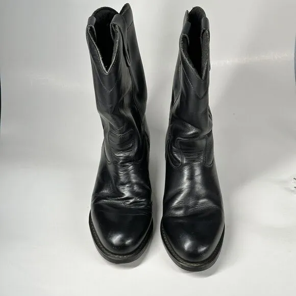Biltrite Boots Mens Size 8D Leather Western Boots Black 950054 Made in USA