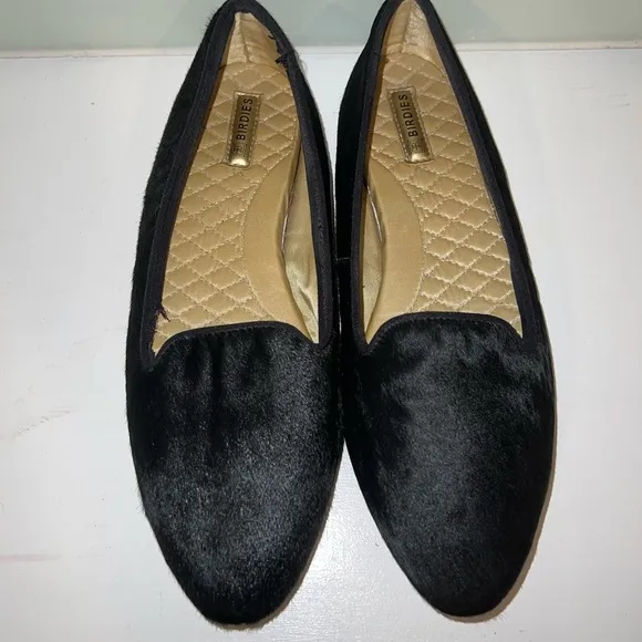 Birdies “Blackbird Black” Flats Calf Hair Size 8.5