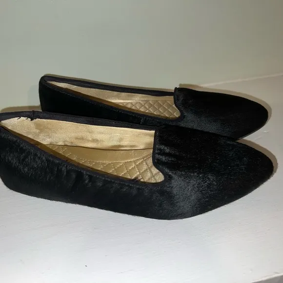 Birdies “Blackbird Black” Flats Calf Hair Size 8.5