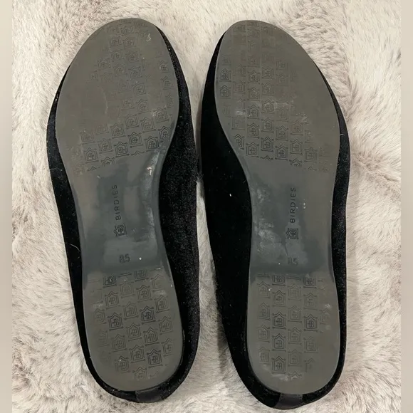 Birdies “Blackbird Black” Flats Calf Hair Size 8.5