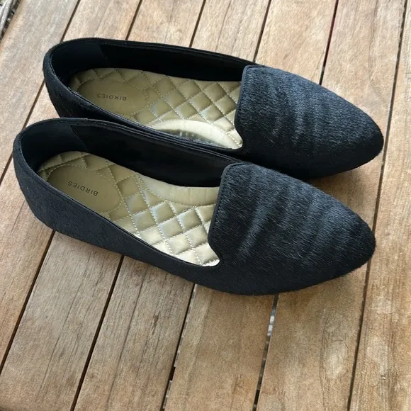 Birdies Blackbird Cowhair Flats Loafers 9.5