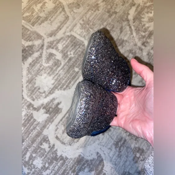 Birdies Blue Sparkle Flats Womens 9 The Starling Shoe in Navy