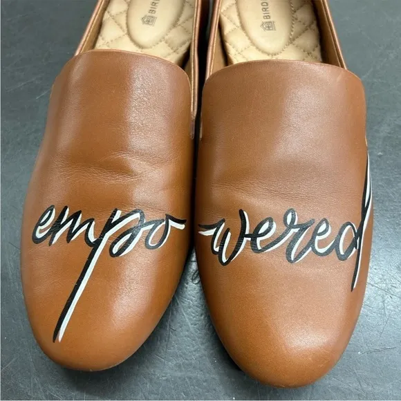 Birdies Empowered Hand Painted Leather Flats Limited Edition Tan Women’s 8.5