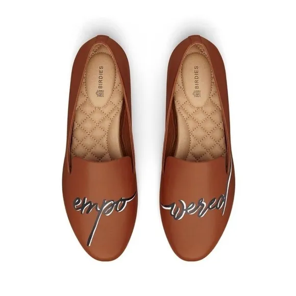Birdies Empowered Hand Painted Leather Flats Limited Edition Tan Women’s 8.5