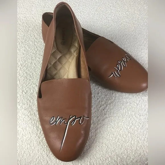 Birdies Empowered Hand Painted Leather Flats Limited Edition Tan Women’s 8.5