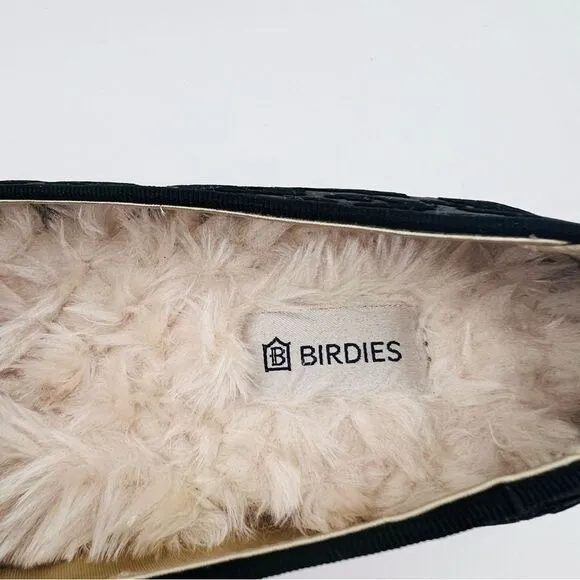 Birdies Shoes Flats Loafers Black Velvet Leopard Size 5