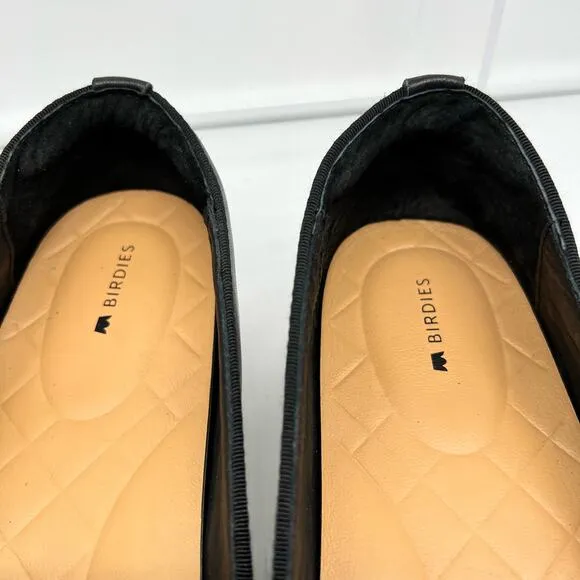 Birdies Shoes Womens 11 The Swift Loafer Black Leather Slip On Flats Sneaker