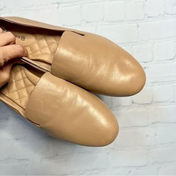 Birdies taupe supple leather slip on loafer flats size 9.5 NEW