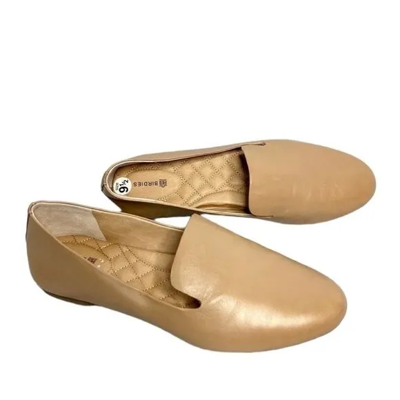 Birdies taupe supple leather slip on loafer flats size 9.5 NEW