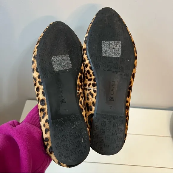 Birdies The Blackbird Calf Hair Cheetah Print Loafers Black Brown Size 7