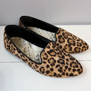 Birdies The Blackbird Calf Hair Cheetah Print Loafers Black Brown Size 7