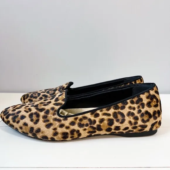 Birdies The Blackbird Calf Hair Cheetah Print Loafers Black Brown Size 7