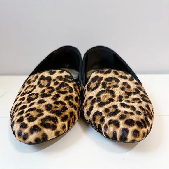 Birdies The Blackbird Calf Hair Cheetah Print Loafers Black Brown Size 7