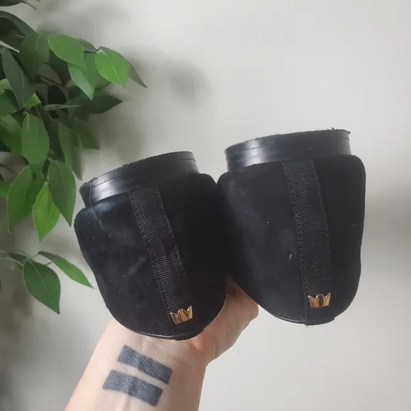 Birdies The Starling Black Velvet Leather Loafers Womens Size 11