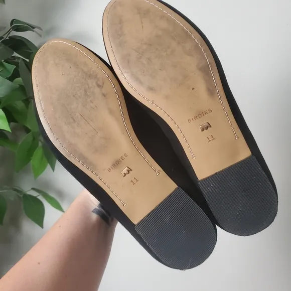 Birdies The Starling Black Velvet Leather Loafers Womens Size 11