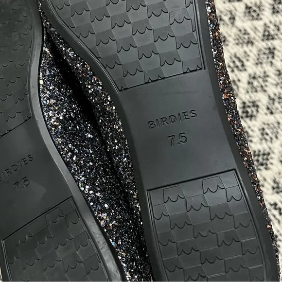 BIRDIES The Starling Slipper Flats in Galaxy Glitter Size 7.5