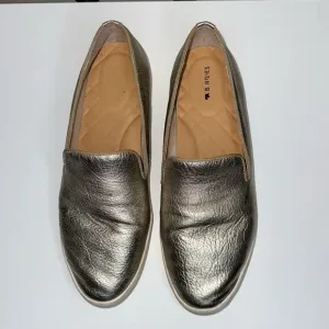 Birdies The Swift Leather Slip On Sneakers Size 8 Gold Metallic Flats Comfort