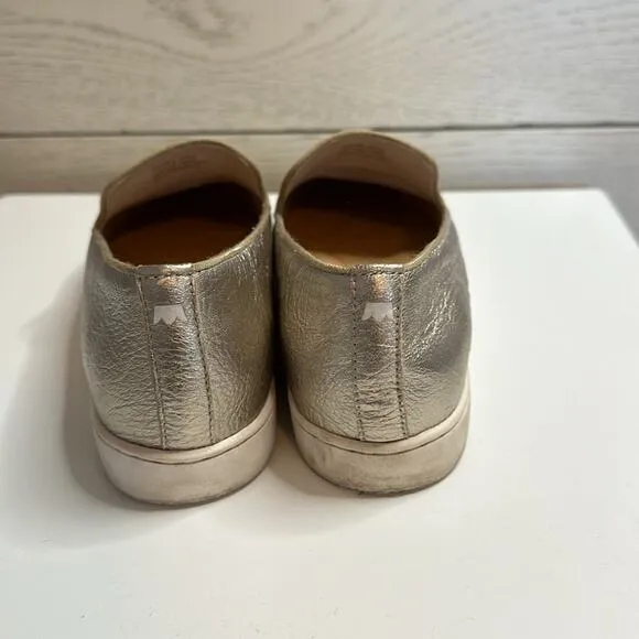 Birdies The Swift Leather Slip On Sneakers Size 8 Gold Metallic Flats Comfort