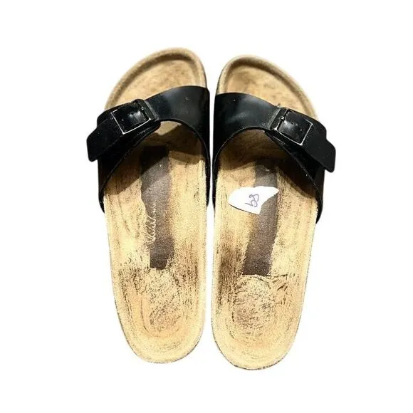 Birkenstock Arizona‎ Black Leather Sandals - Size 8