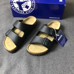 Birkenstock Arizona Black Two-Strap Sandals with Adjustable Buckles Narrow