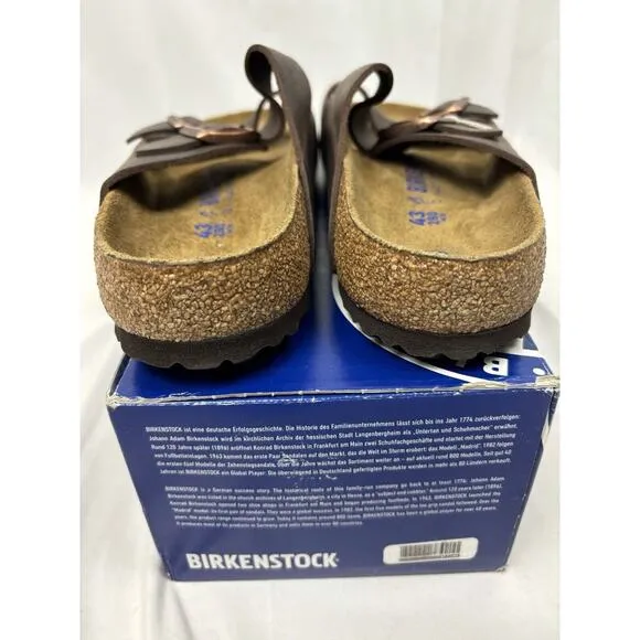 BIRKENSTOCK Arizona Habana Waxy Leather Brown Nubuck Slide Sandals US M 10 NIB