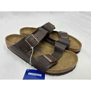 BIRKENSTOCK Arizona Habana Waxy Leather Brown Nubuck Slide Sandals US M 10 NIB