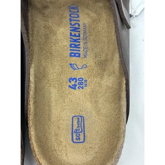 BIRKENSTOCK Arizona Habana Waxy Leather Brown Nubuck Slide Sandals US M 10 NIB