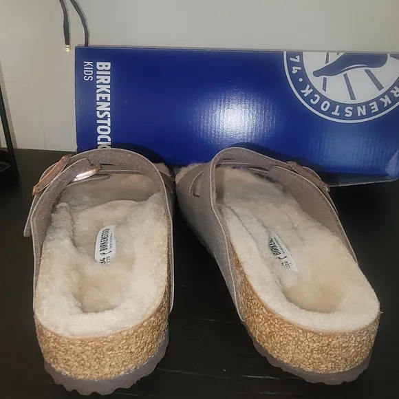 Birkenstock Arizona Kids Shearling Gray Taupe Sandal