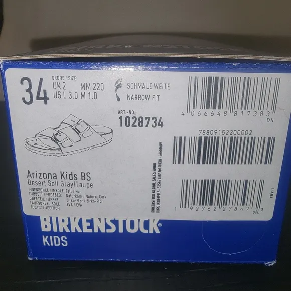 Birkenstock Arizona Kids Shearling Gray Taupe Sandal