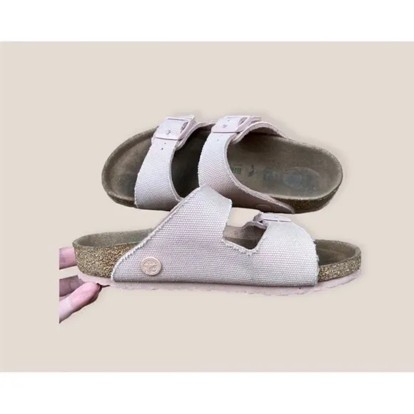 Birkenstock Arizona Kids Vegan textile soft pink sandals