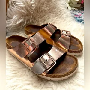 Birkenstock Arizona Metallic Copper Leather Size 39
