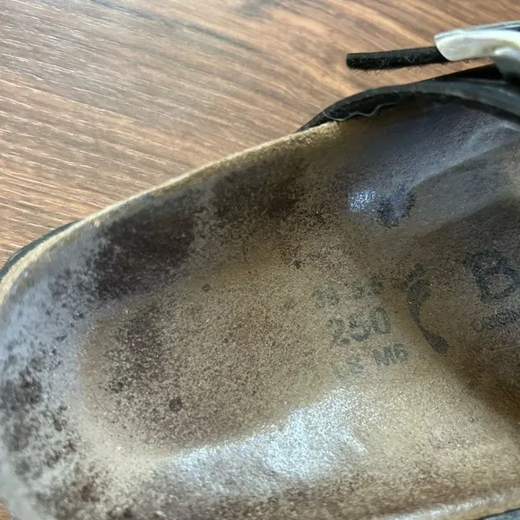 Birkenstock Birki's Birko-Flor Black Two Buckle Strap Leather Sandals Size 39