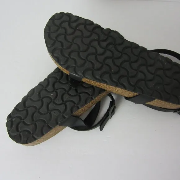 Birkenstock Daloa Birkibuc Black Leather Ankle Strap Sandals Size 39 US 8
