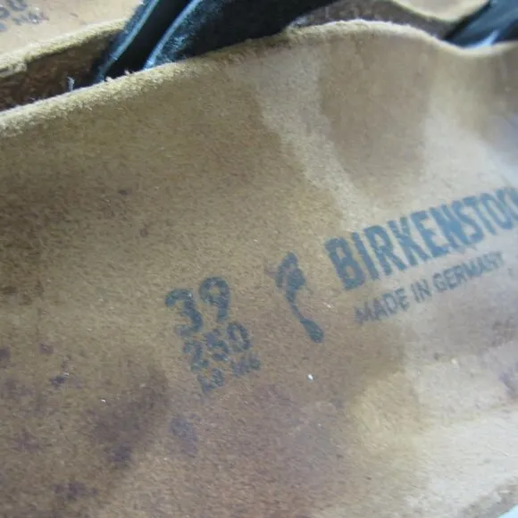 Birkenstock Daloa Birkibuc Black Leather Ankle Strap Sandals Size 39 US 8