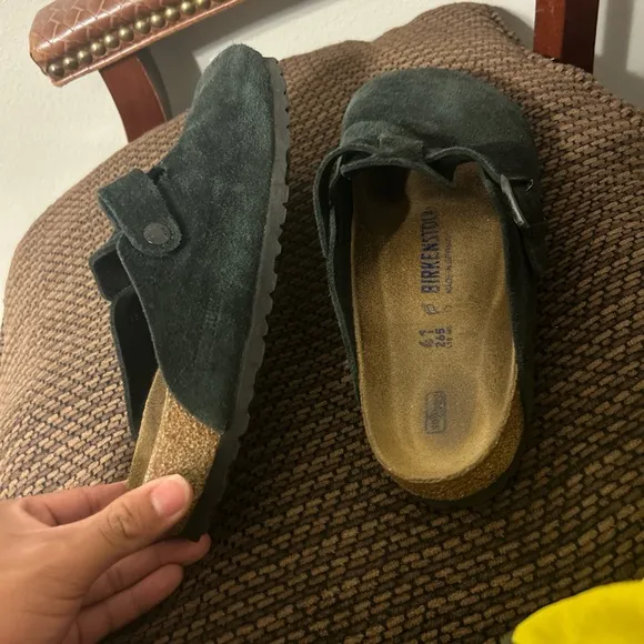 Birkenstock Dark Green Suede Sandals