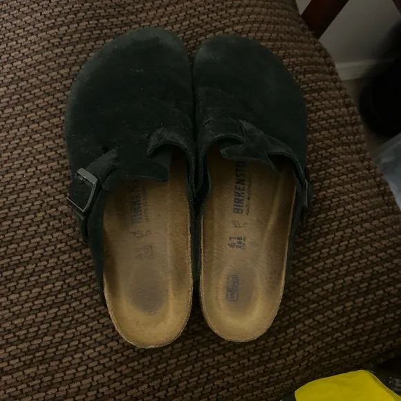 Birkenstock Dark Green Suede Sandals
