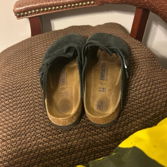 Birkenstock Dark Green Suede Sandals