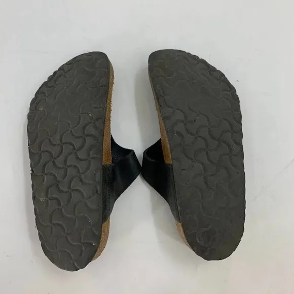 Birkenstock Gizeh Birko Flor Black Thong Adjustable Strap Sandals Size 5.5/36