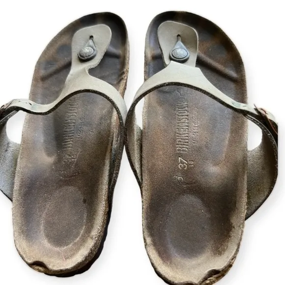 Birkenstock Gizeh Thong Leather Sandals Tan 37/6