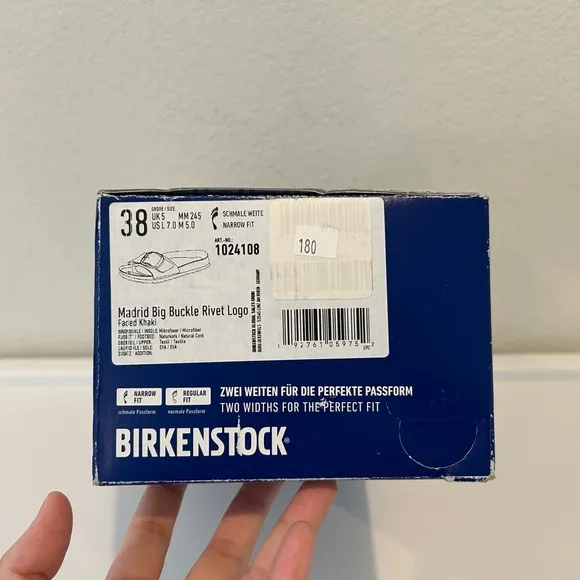 Birkenstock Madrid Big Buckle Sandals Vegan Textile Faded Khaki, 38 (L7), NWT