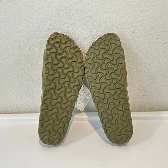 Birkenstock Madrid Big Buckle Sandals Vegan Textile Faded Khaki, 38 (L7), NWT