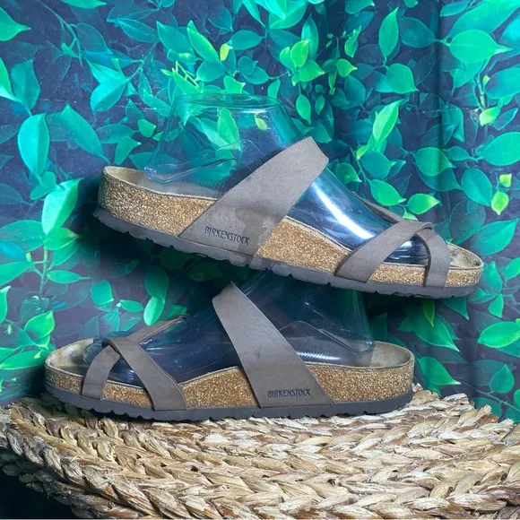 Birkenstock mayari brown toe strap sandals