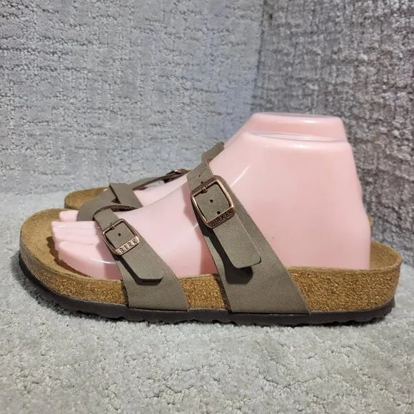 Birkenstock Mayari Unisex Size 39 L8 M6 R Brown Birko-Flor Strap Slide Sandals