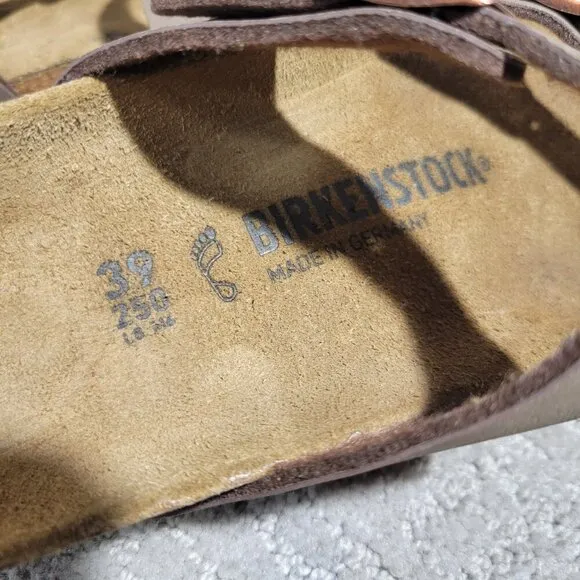 Birkenstock Mayari Unisex Size 39 L8 M6 R Brown Birko-Flor Strap Slide Sandals