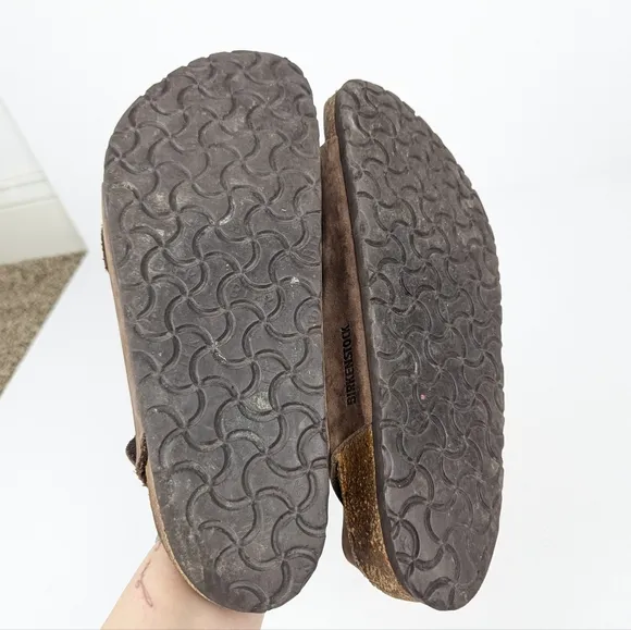 Birkenstock Milano Brown Oiled Leather Strap Sandals Size 41