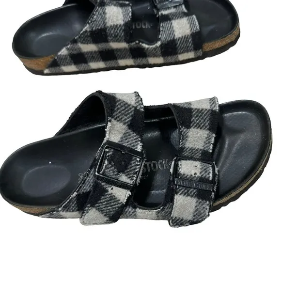 Birkenstock RARE Arizona Textile Slip On Plaid Sandals Size (39) US 8-8.5