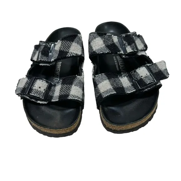 Birkenstock RARE Arizona Textile Slip On Plaid Sandals Size (39) US 8-8.5