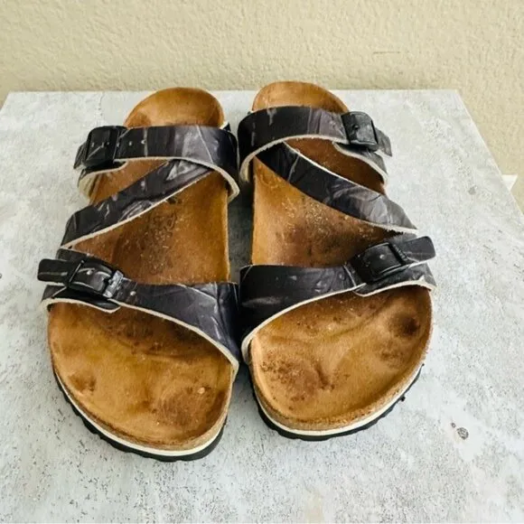 Birkenstock Salina Sandals Black White Birko-Flor Women’s Size 8 EU 39