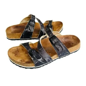 Birkenstock Salina Sandals Black White Birko-Flor Women’s Size 8 EU 39